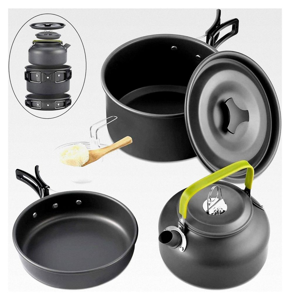 10-teiliges Kochgeschirr Set für Camping und Outdoor