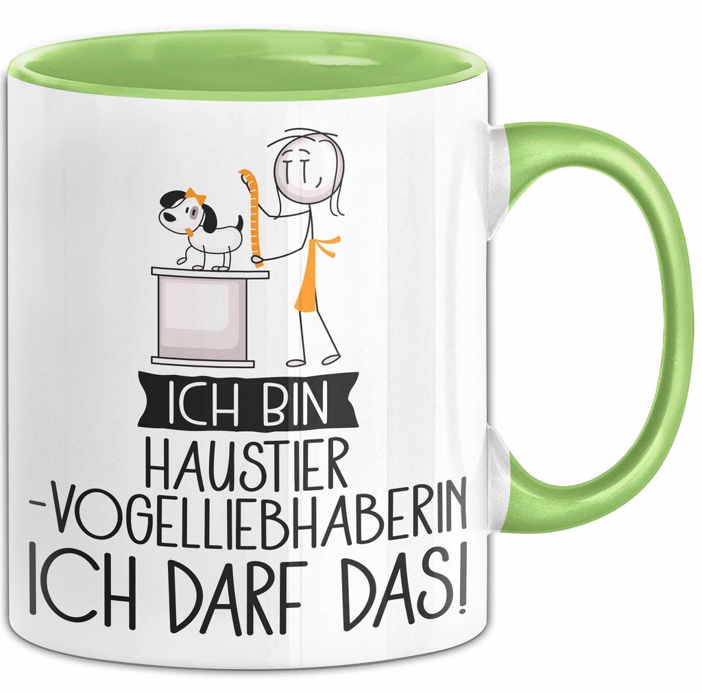 Geschenk für Haustier-Modedesignerin Tasse Lustige Geschenkidee Geburtstag Ich Bin Haustier-Modedesignerin Ich Darf Das (Grün)