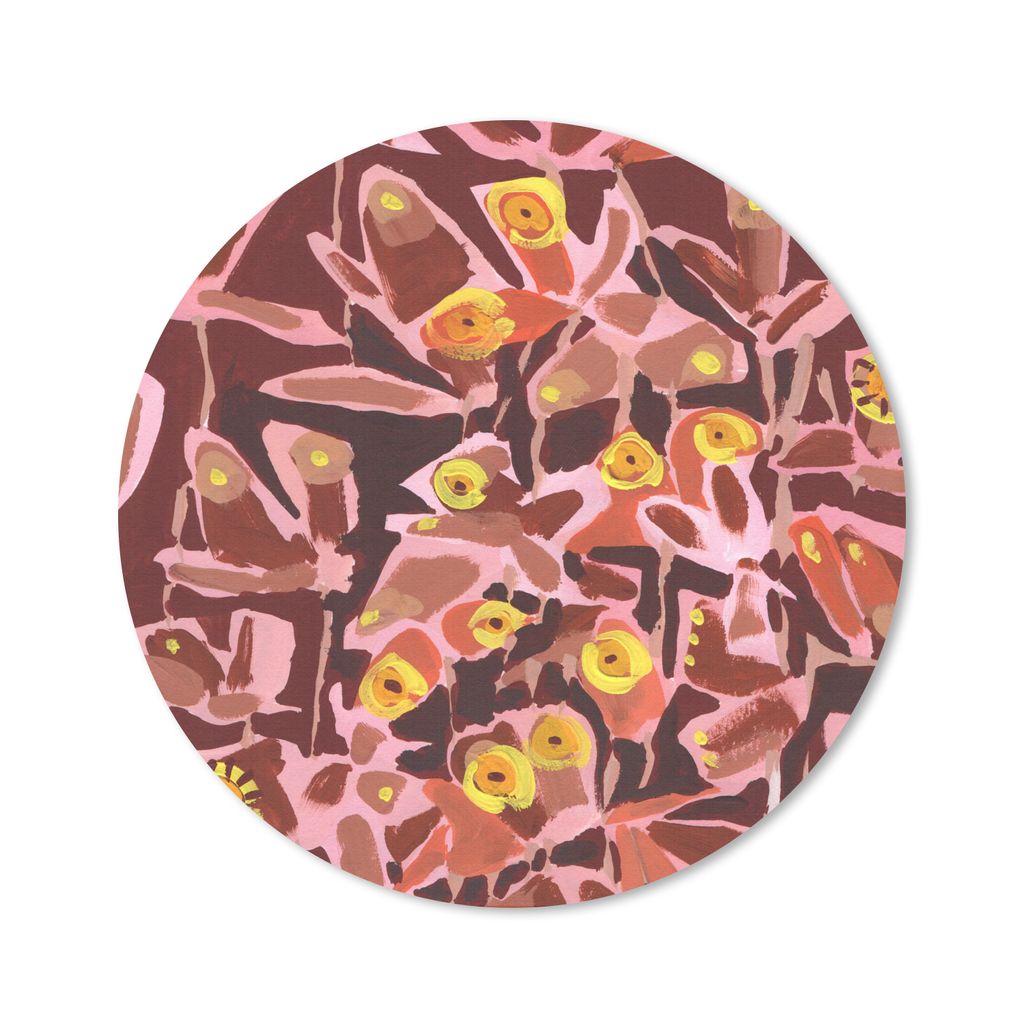 MuchoWow Mauspad Mousepad Braun - Retro - Schmetterlinge - Tiere - Hippie 20x20 cm - Mousepads - Maus Mat - Pad - Mausunterlage - Schreibtischmatte