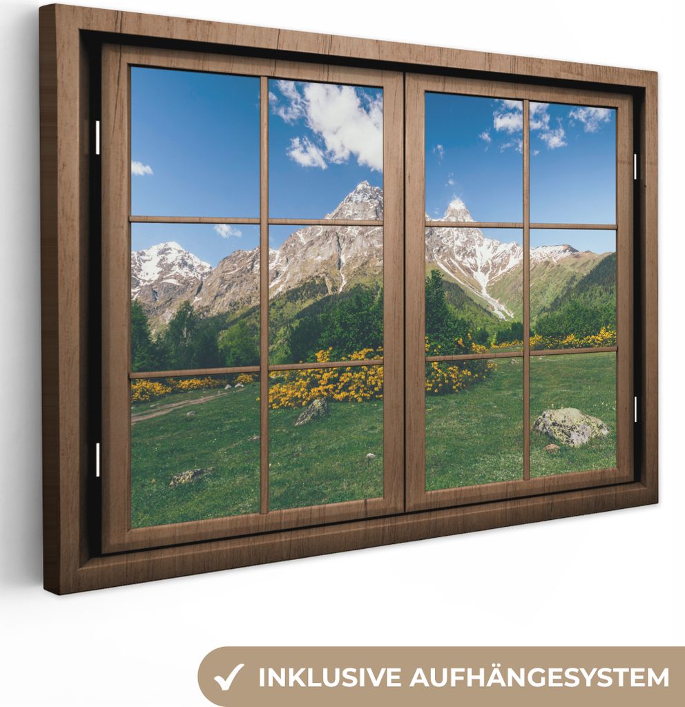 OneMillionCanvasses - Leinwandbilder - 140x90 cm, Aussicht - Berg - Natur, Wandbilder Kunstdruck Wanddekoration