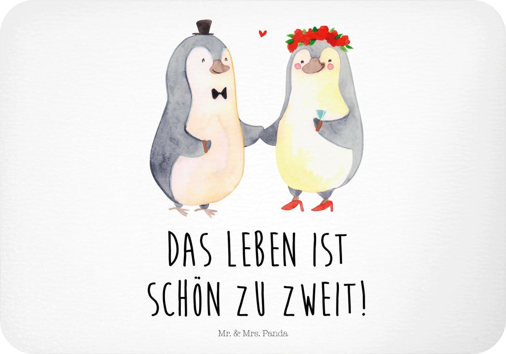 Mr. & Mrs. Panda magnet Pinguin Heirat - Weiß - Geschenk, zettelhalter, Frau, whiteboardmagnet, Hochzeit, Verlobt, Just Married, Freundin, rechtec...