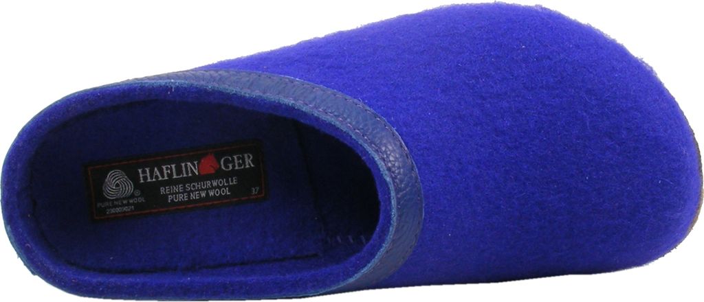 Haflinger Damen Herren Hausschuhe Pantoffeln Wolle Grizzly Torben 713001, Größe:42 EU, Farbe:Violett