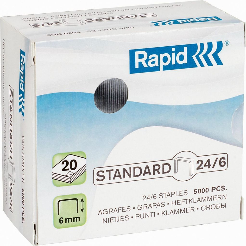 Rapid 24859800, Klammerpack, 24/6, 6 mm, 5000 Heftklammern, Produktbild 