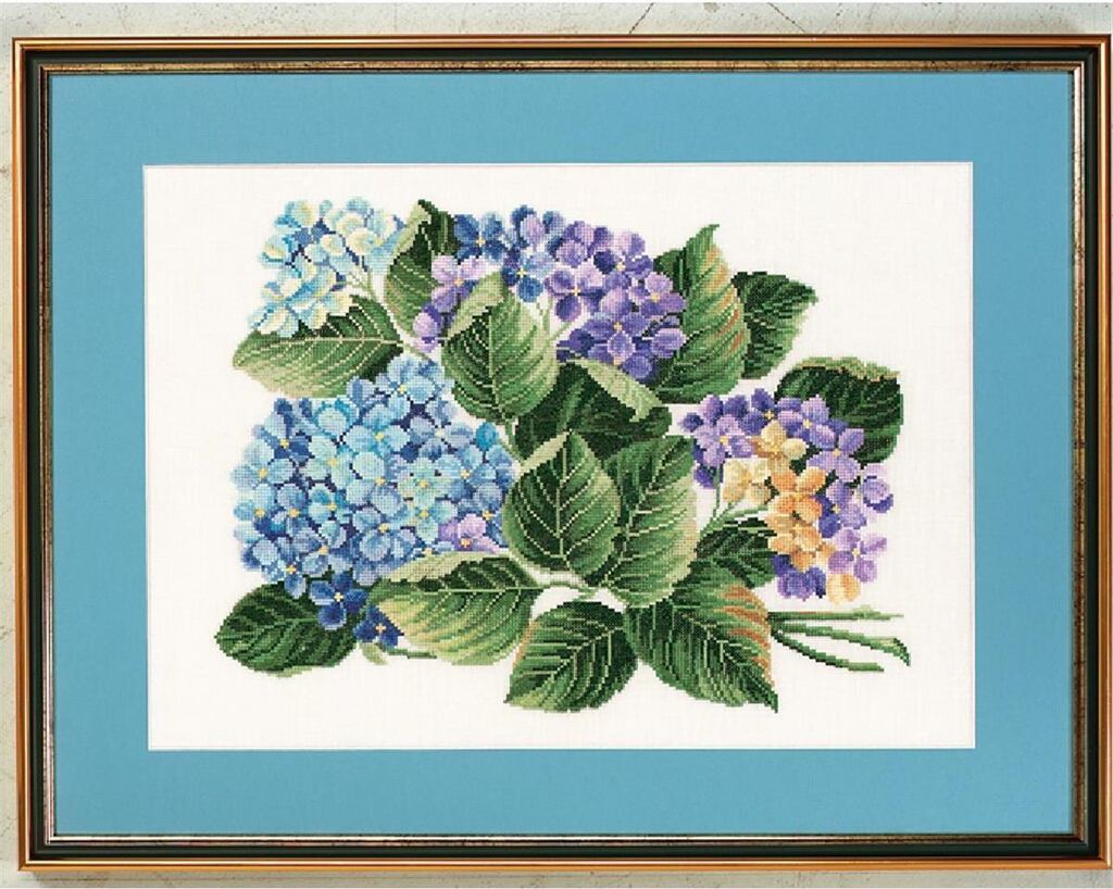 Eva Rosenstand Kreuzstichset "Hortensia", Zählmuster, 45x60cm