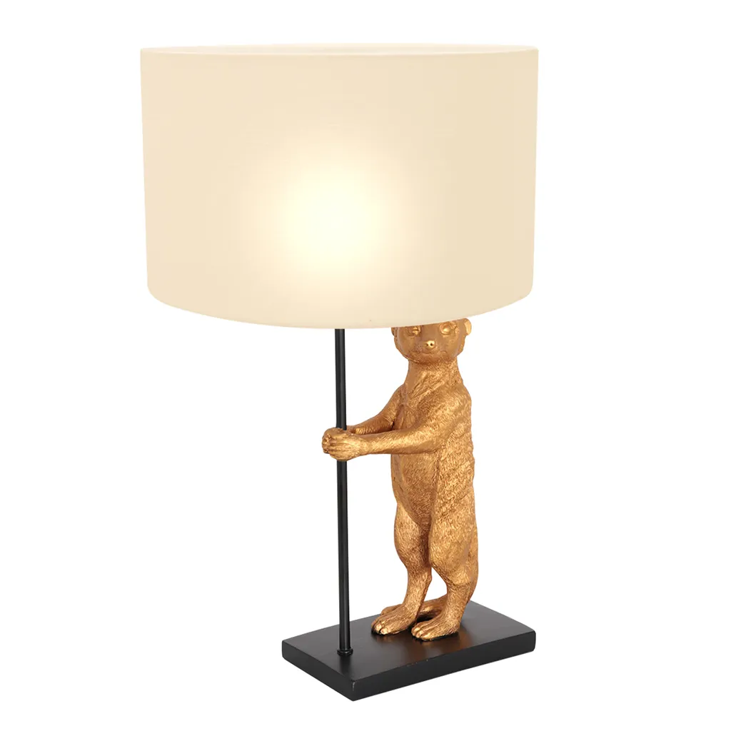 Lampe suricate doré 55cm : fini la déco banale avec ce style unique