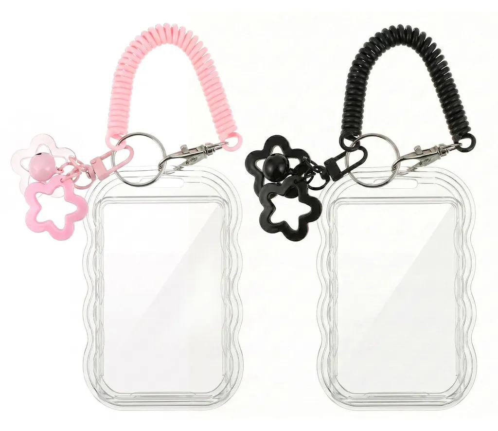 Porte-badge anti-perte avec ressort pour ticket de bus et photo