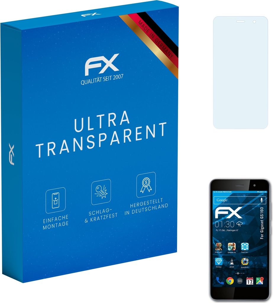 atFoliX FX-Clear 3x Schutzfolie kompatibel mit Gigaset GS160 Displayschutzfolie