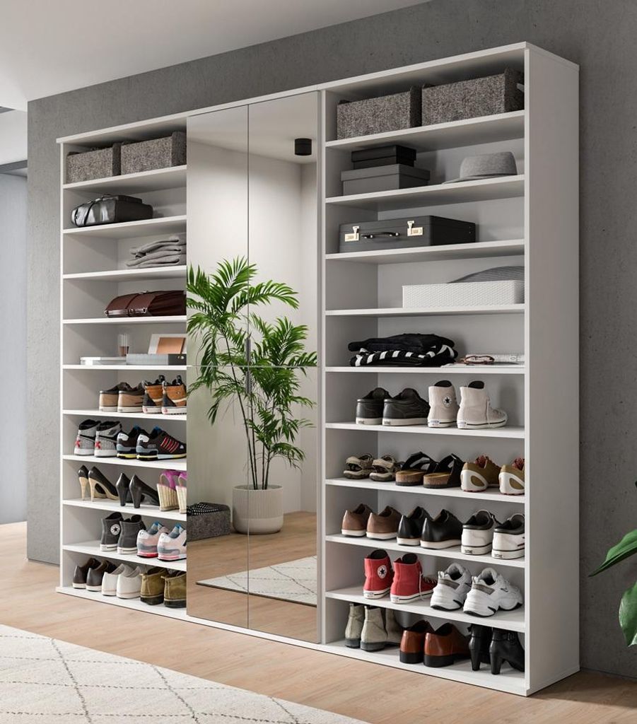 ProjektX Garderobenmöbel Set P9 Weiß hochglanz, weiß.