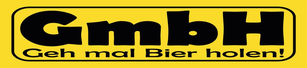 vianmo Holzschild 10x46 cm GmbH Geh mal Bier holen gelbes