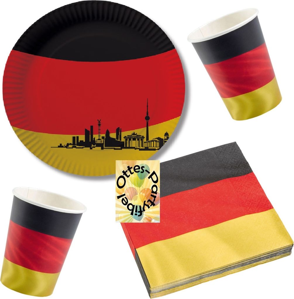Deutschland Berlin German Party-Set 36tlg. für 8 Gäste Teller Becher Servietten
