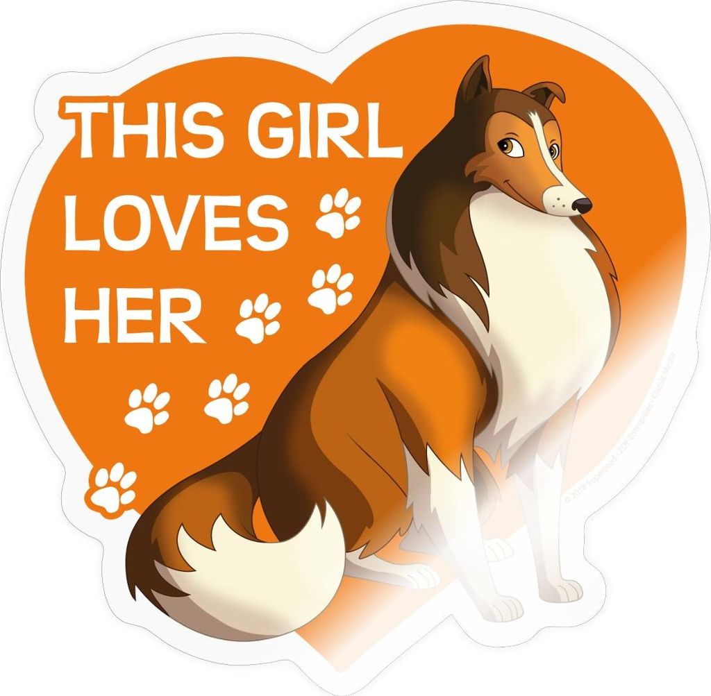 Spreadshirt Lassie Dieses Mädchen Liebt Lassie Spruch Sticker Aufkleber, 10 x 10 cm, Transparent glänzend