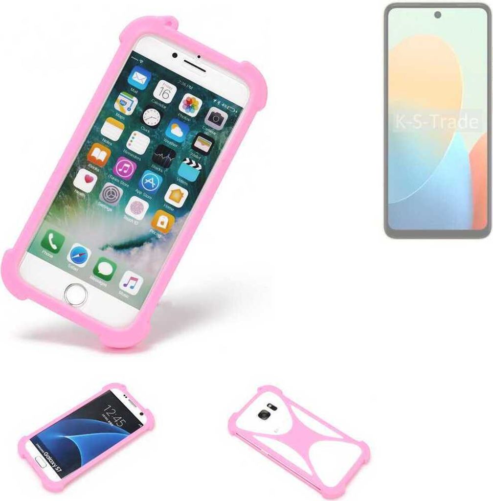K-S-Trade Handy Hülle kompatibel mit Tecno Pop 8 Schutz Hülle Bumper Silikon Schutz Hülle Cover Case Silikoncase Silikonbumper TPU Softcase