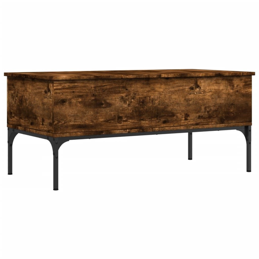 Couchtisch Räuchereiche 100x50x45 cm Holzwerkstoff und Metall
