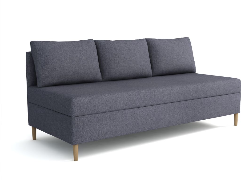 Emoebel24 Boxspringbett mit Bettkasten und Topper 90x200 cm Polsterbett, Einzelbett Ikar Dunkelgrau