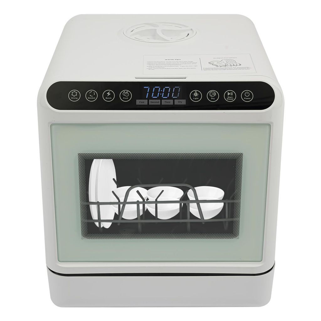 Tischgeschirrspüler, Tragbarer Kompaktgeschirrspüler, Mini-Geschirrspüler, Geschirrspülmaschine, Weiß