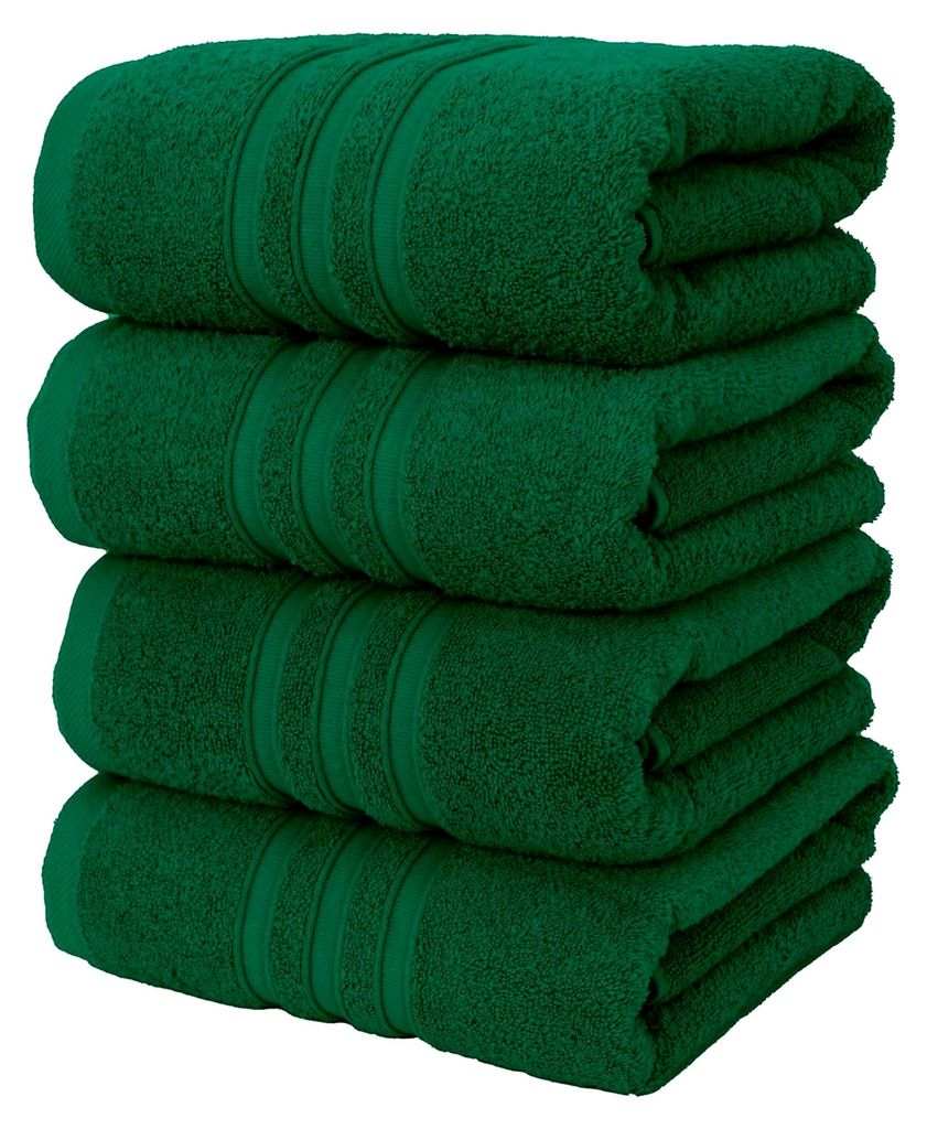 Handtuch-Set aus 100% Baumwolle in verschiedenen Größen | Handtücher (40x70 cm) | Duschtücher (70x140 cm) (Grün, 4x70*140 cm)