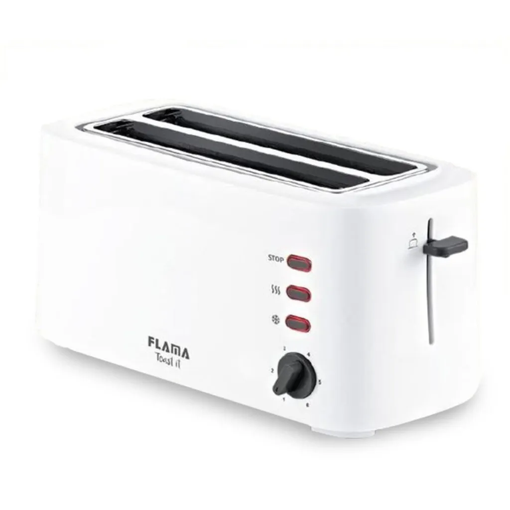 Grille-pain Flama blanc pour petit-déjeuner rapide et tartines épaisses