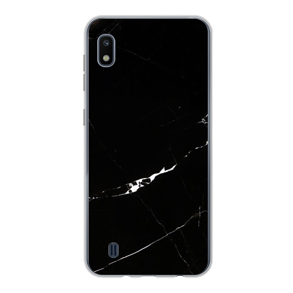MuchoWow Handyhülle Schutzhülle Hülle für Samsung Galaxy A10 Marmor - Schwarz - Natursteine Silikon Softcase Handy Hülle - Schutzhülle