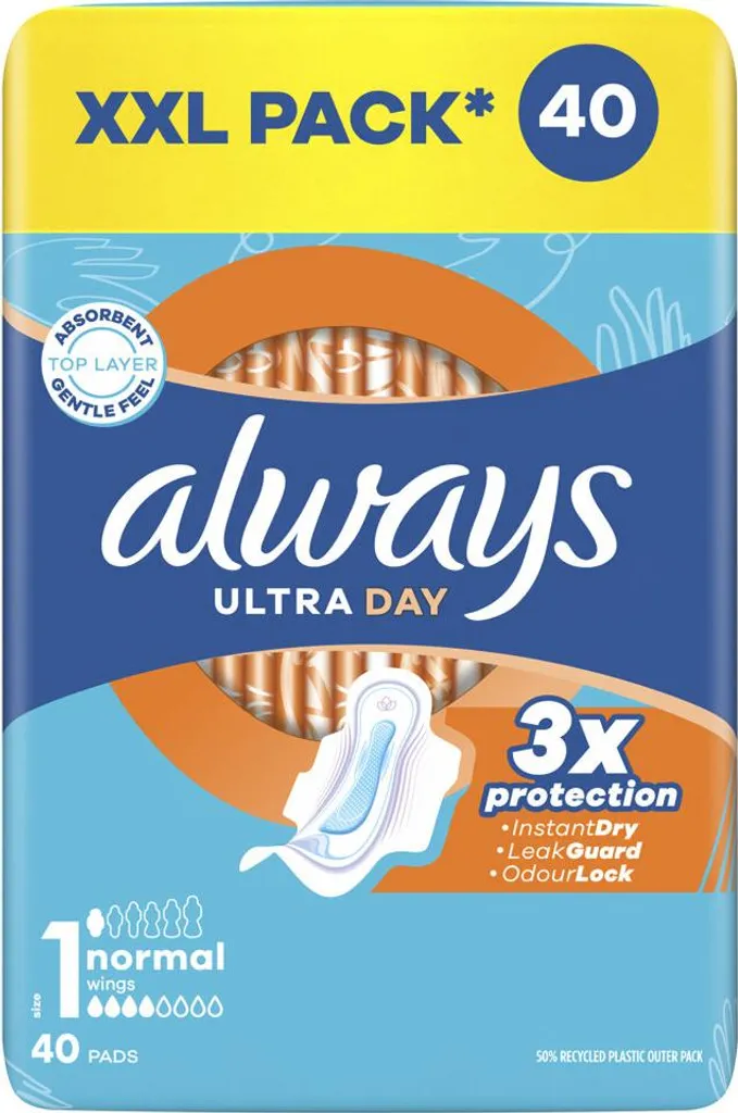 Serviette hygiénique pour flux moyen Ultra Day protection active 40p