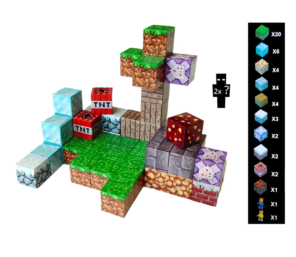 Blocs de construction magnétiques Minecraft Diamond World - Set 50 pcs - 3