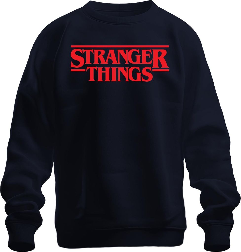 Stranger Fan Geschenk Hawkins Upside Down Retro 80er Serienfan Uni Sweatshirt Pullover, Navy, 3XL