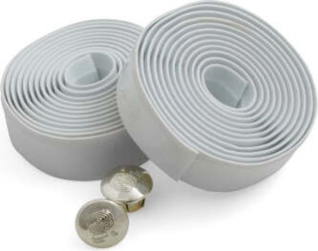 SYSTEM-S 2er Set Lenkradband Lenkerband Lenker Band Rennrad mit 2 Endstopfen in Weiß Carbonlook