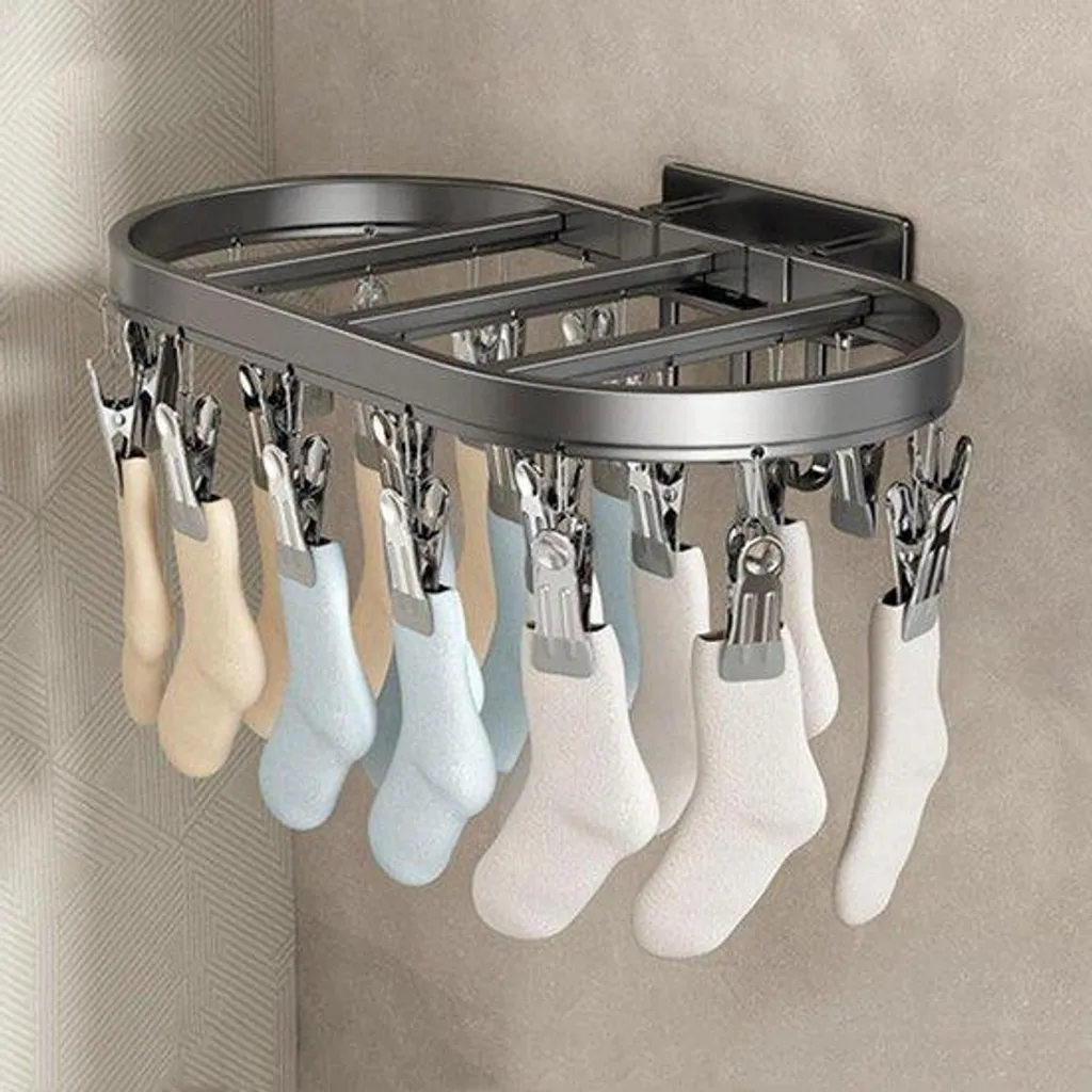 Séchoir aluminium 27 pinces inox : fini la rouille sur votre linge délicat