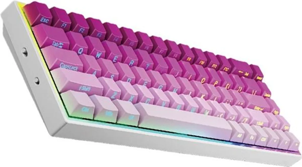 Clavier mécanique de bureau ergonomique compact 68 touches rose