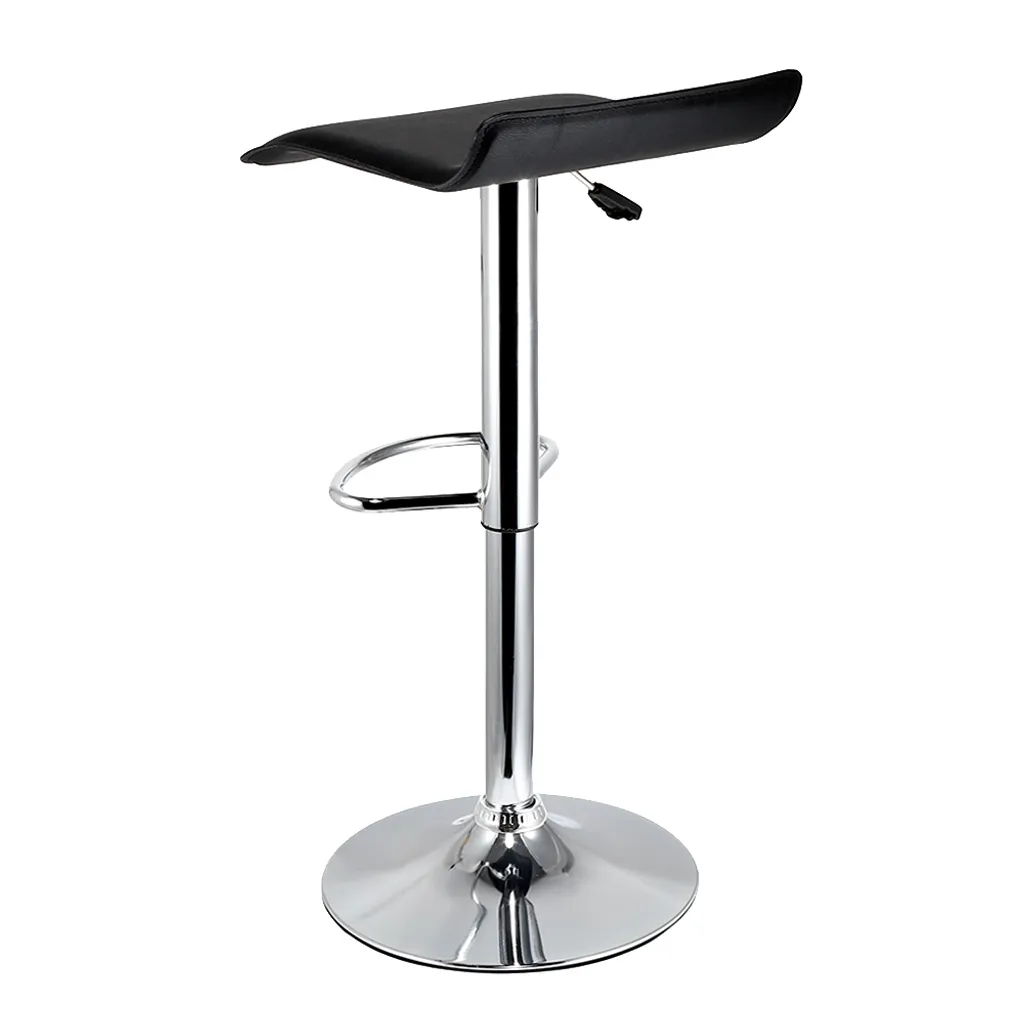 Tabourets de bar réglables noir en cuir synthétique chic - Set de 2 - 7