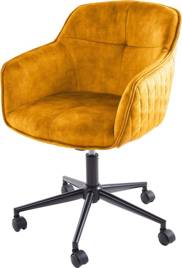 Bürostuhl EUPHORIA 47-56cm Samt senfgelb Produktbild 