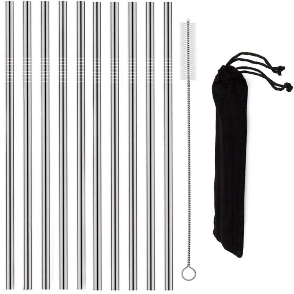 Verk 01443 Pailles en acier inoxydable 10 pièces droites + Image du produit 