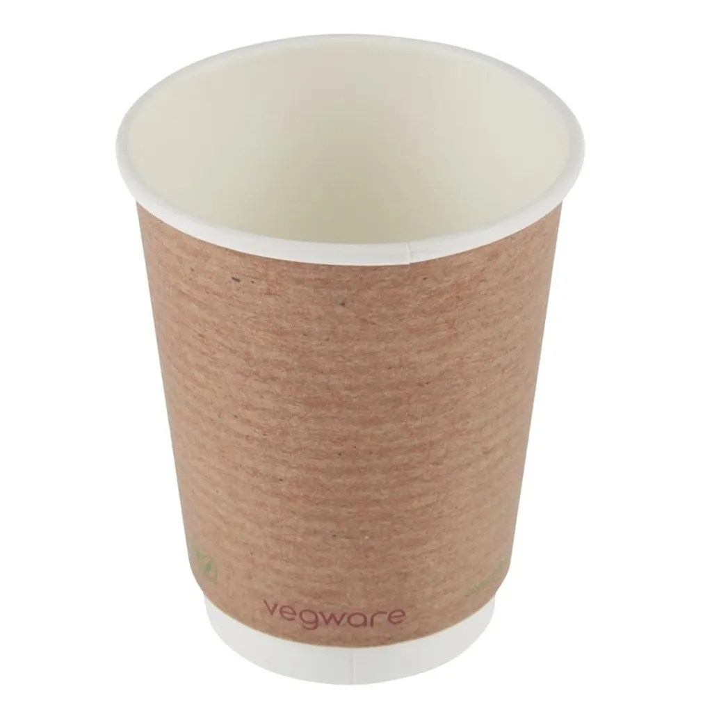 Gobelets compostables Vegware à double paroi pour boissons chaudes 340ml