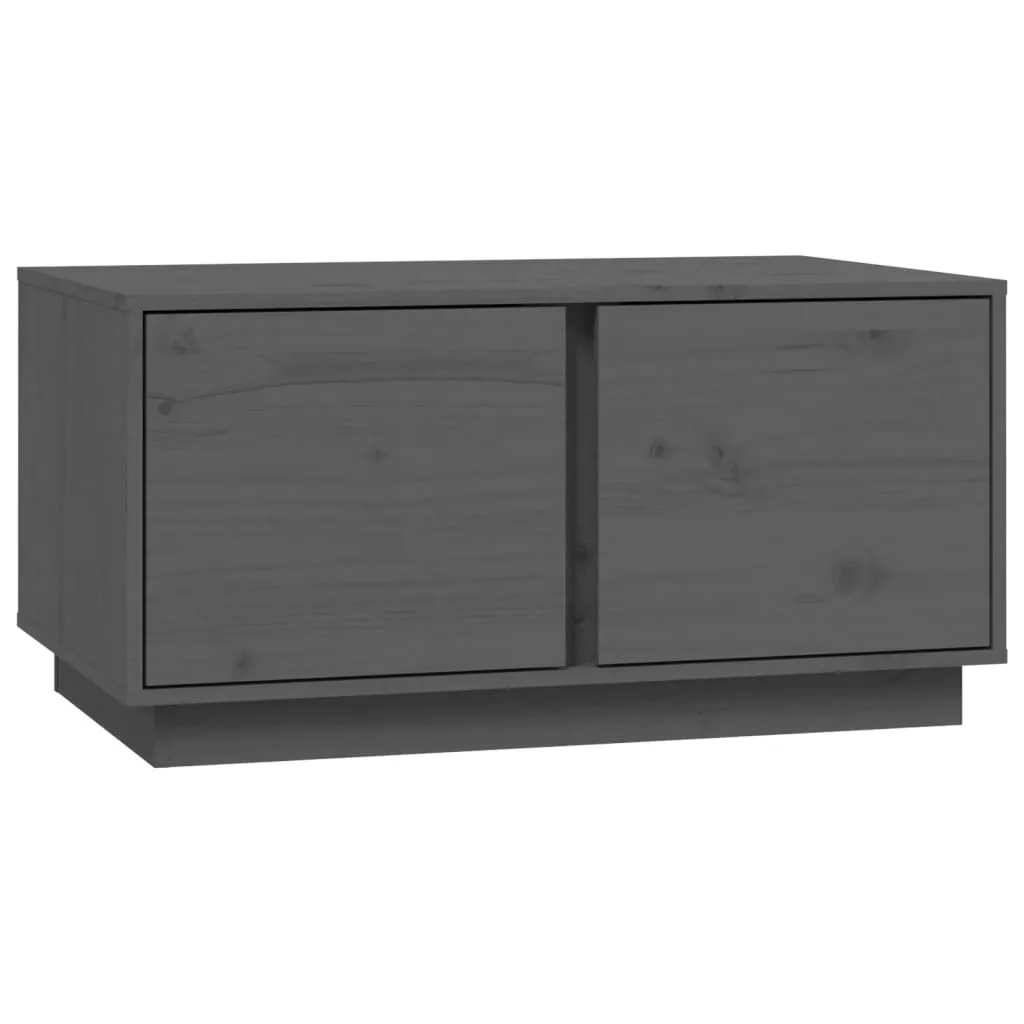 Offerta SYFAX™ Tavolino Salotto Grigio Legno Massello Pino 80x50