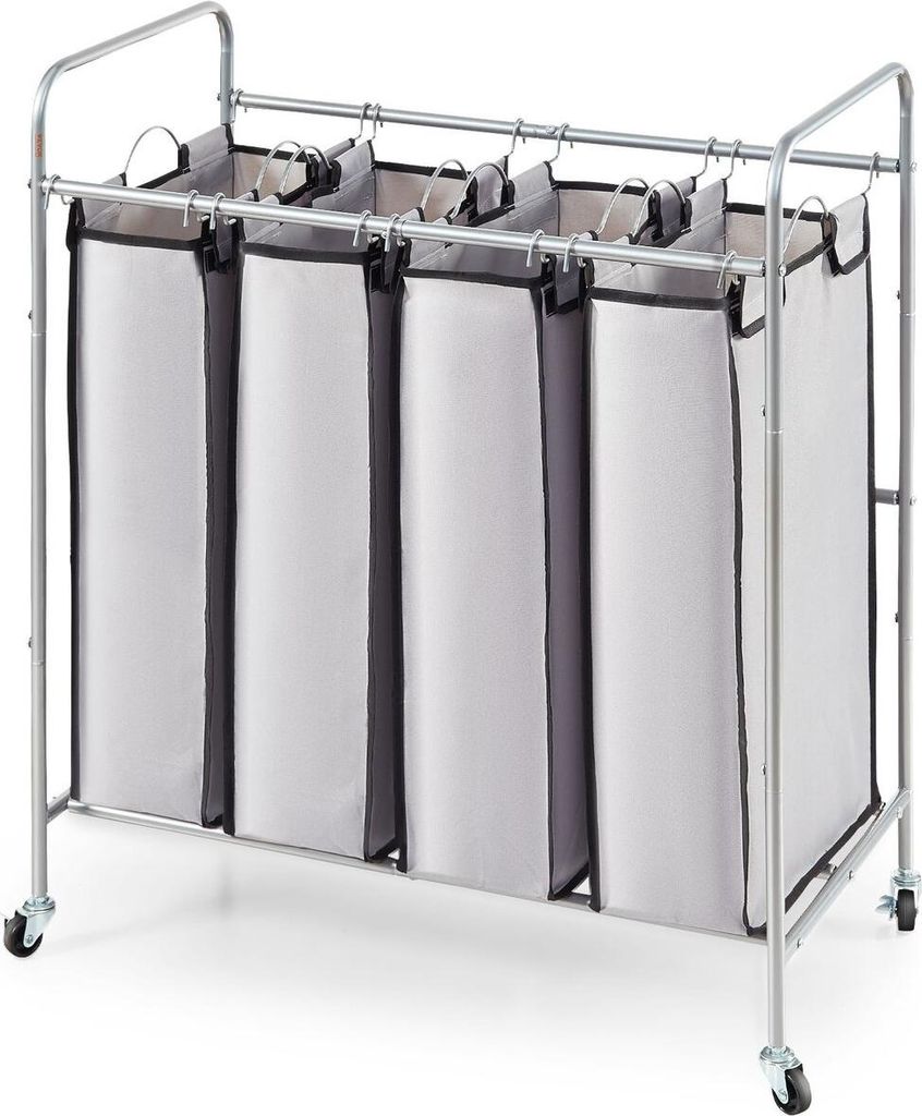 Chariot de tri du linge à 4 compartiments, panier à linge Image du produit 