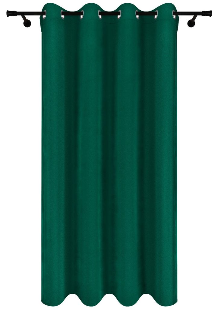 Fertig Vorhang aus Velours mit Ösen 140x240 cm Flaschengrün Produktbild 