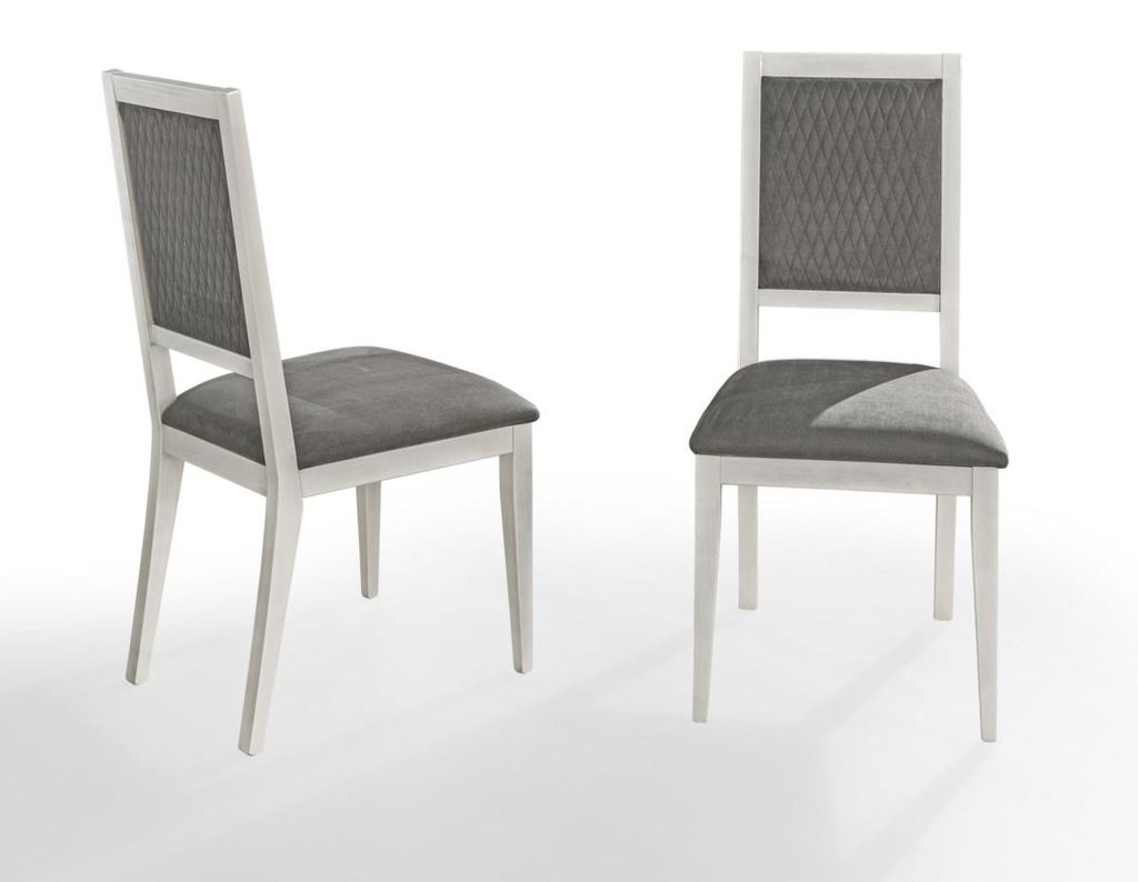 Stuhl Esszimmerstuhl Holz Stoff Esszimmer Stühle Design Sessel Grau Neu Lehn neu