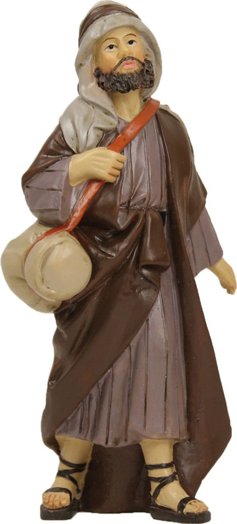 FADEDA Wanderer / Höhe:9 cm / handbemalt / detailgetreue Krippen Figuren - Weihnachten Tisch Dekoration Krippe Zubehör
