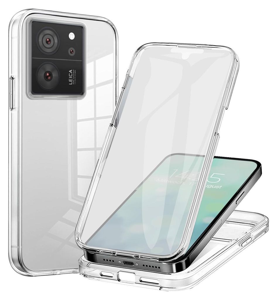 360 Grad Handyhülle für Xiaomi 13T / 13T Pro Case Cover Hülle Bumper Rundum Schutzhülle Smartphone Schutz Transparent