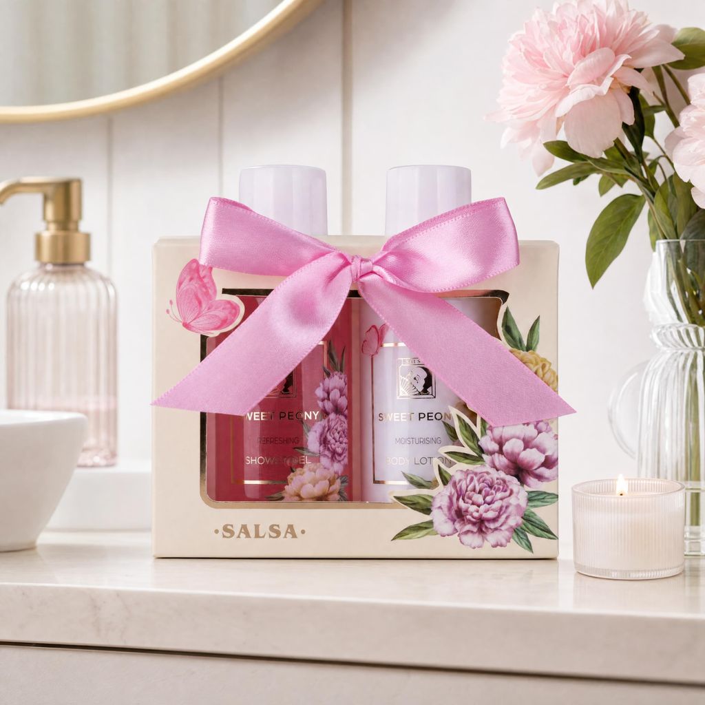 Accentra Badeset SWEET PEONY Geschenkbox mit Duschgel &