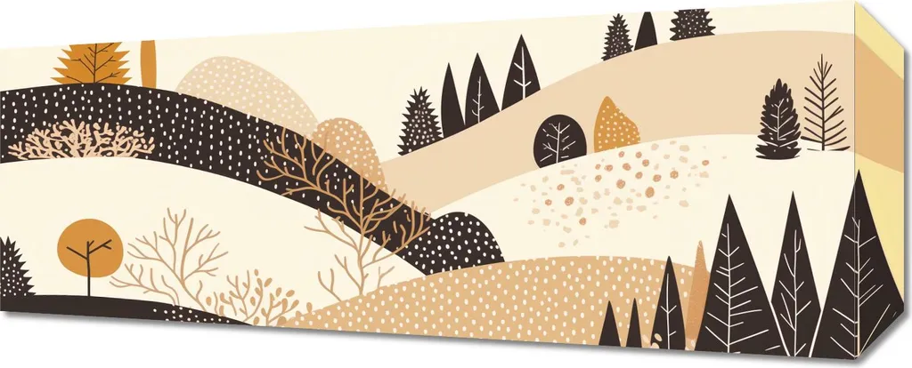 Tableau Paysage d'Automne 50x20 cm - Décoration Murale Nature et Relief