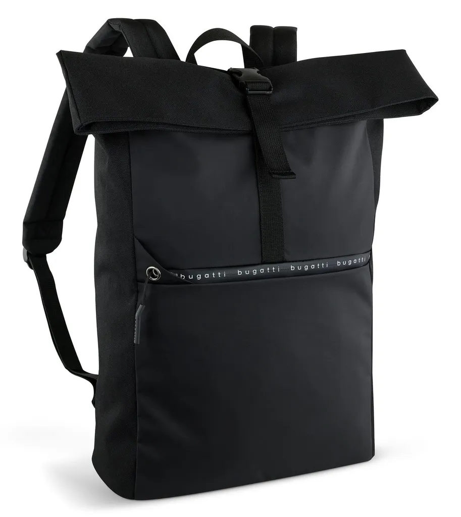 bugatti DeLight Sac à dos ordinateur 15L Rolltop Backpack Noir pour PC