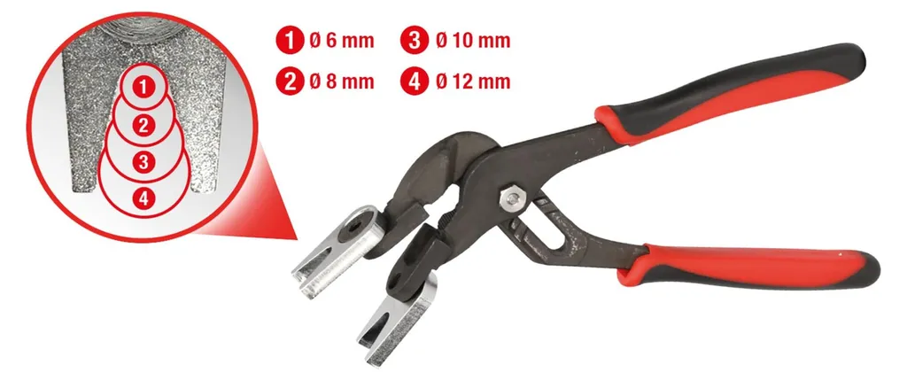 Pince KS TOOLS 460.5095 pour raccords rapides air comprimé 6-12 mm