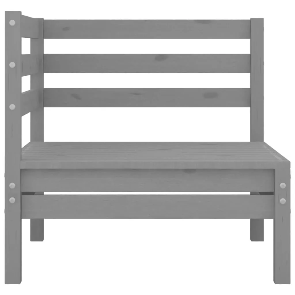 Divano da Giardino 2 Posti Angolare | Legno Pino Grigio per Famiglie - 4