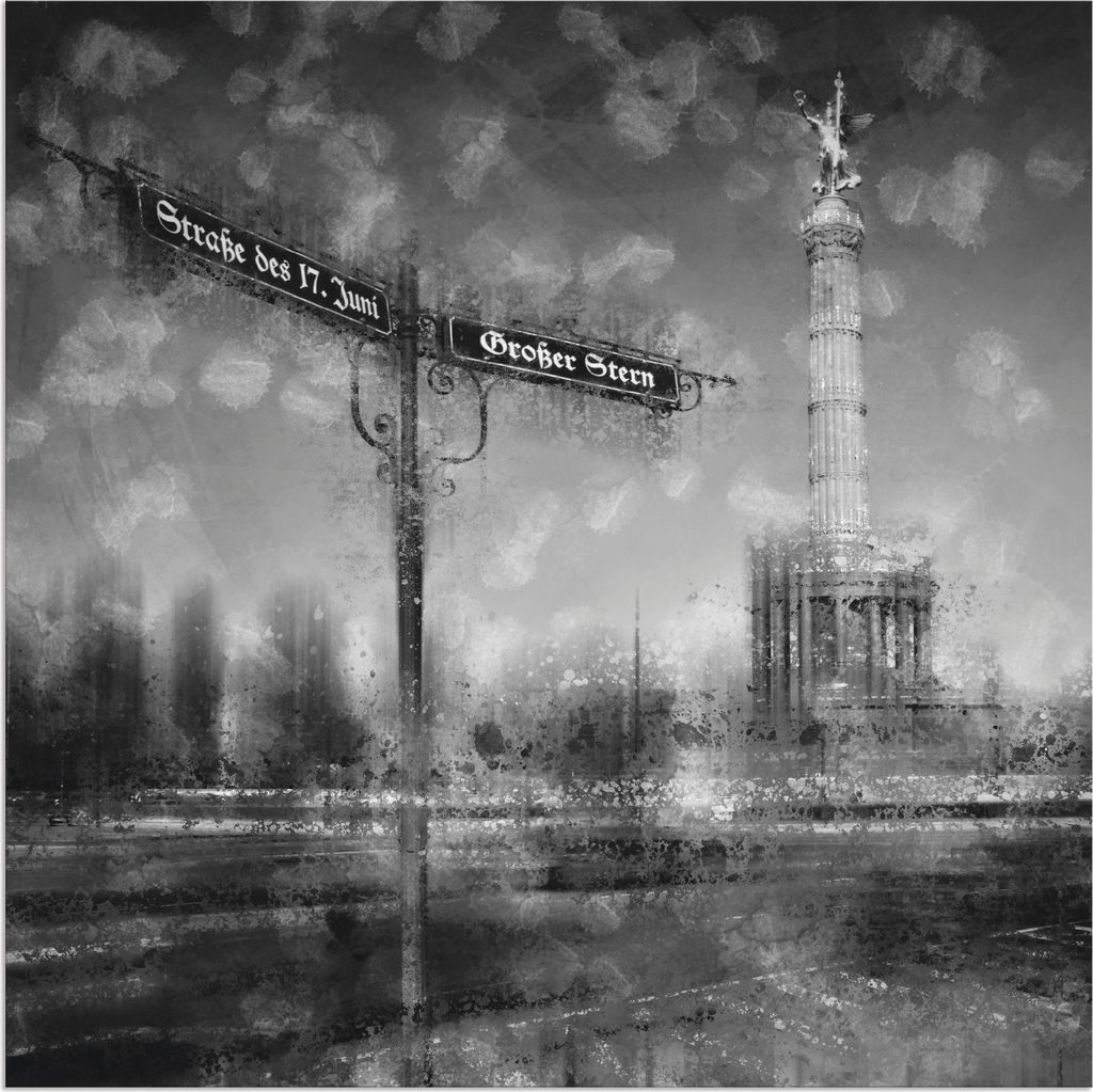 ARTland Wandbild Alu für Innen & Outdoor Berlin Siegessäule I Größe: 30x30 cm