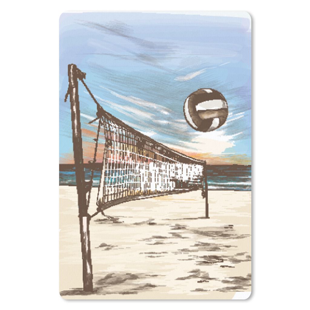 MuchoWow Mauspad Mousepad Volleyball - Strand - Netz 18x27 cm - Mousepads - Maus Mat - Pad - Mausunterlage