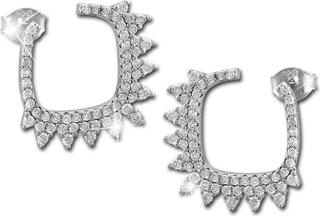 SilberDream Damen Ohrringe Fancy Zirkonia weiß Ohrstecker 925 Silber D2GSO488W