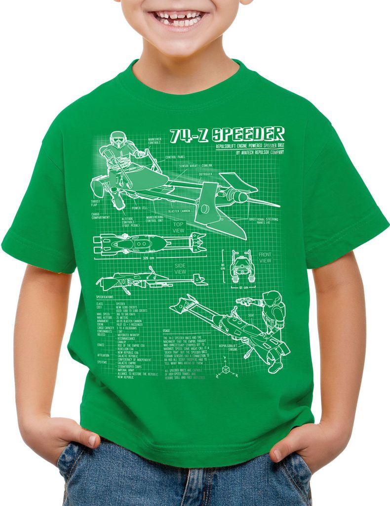 style3 74-Z Speeder Bike Kinder T-Shirt blaupause endor