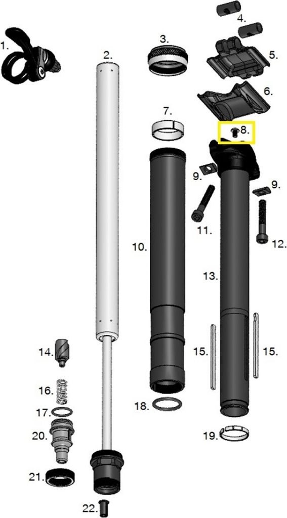 Crankbrothers Highline Screw M4X.7x6 2.5 Hex Schraube, Kopf