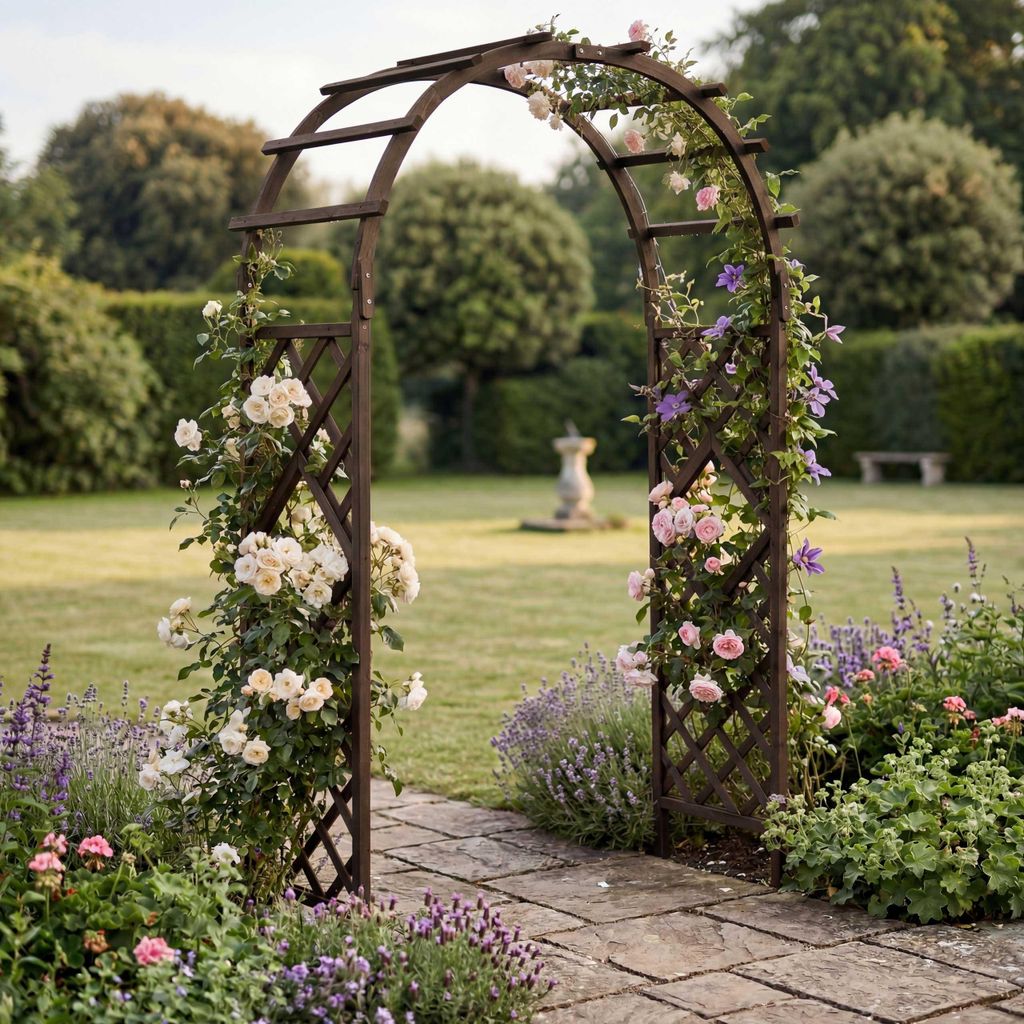Arche à roses HWC-Q20, treillis, espalier, support pour Image du produit 
