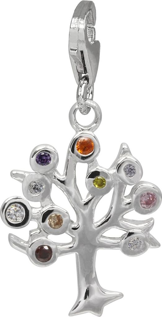SilberDream Charm Anhänger Lebensbaum bunt Zirkonia 925 Produktbild 